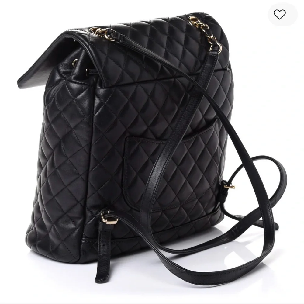 Chanel Black Calfskin Quilted Large Backpack Urban Spirit with GHW